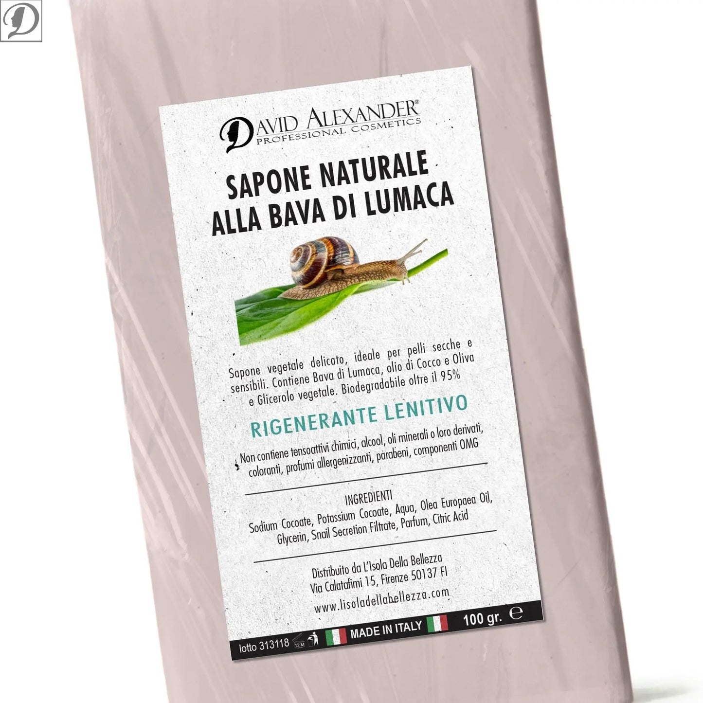 SAPONE VEGETALE ALLA BAVA DI LUMACA - david alexander skin lab