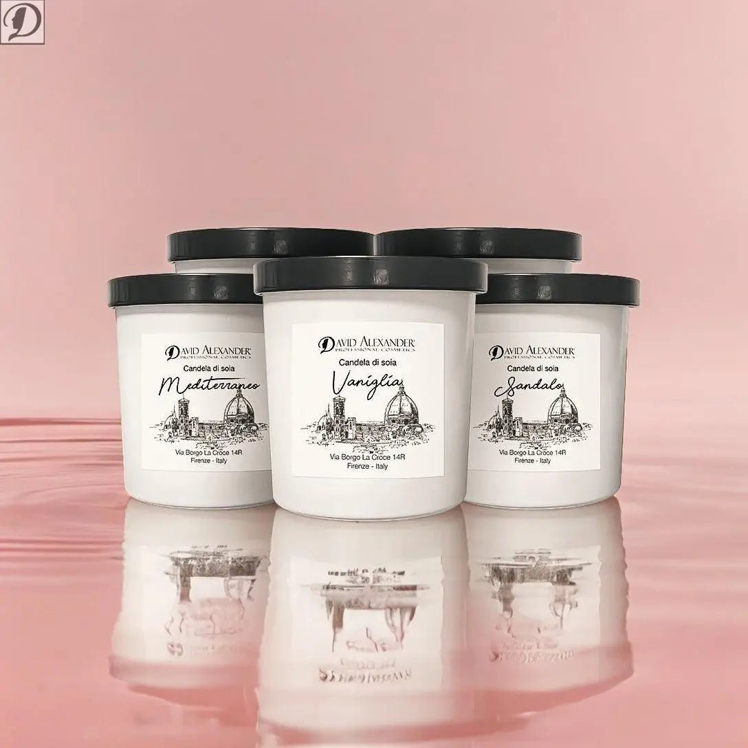 Candele profumate con cera di soia - david alexander skin lab
