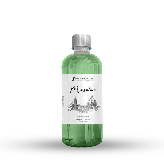 Ricarica Profumatore Muschio 500 ml – Intensa, Naturale, Artigianale